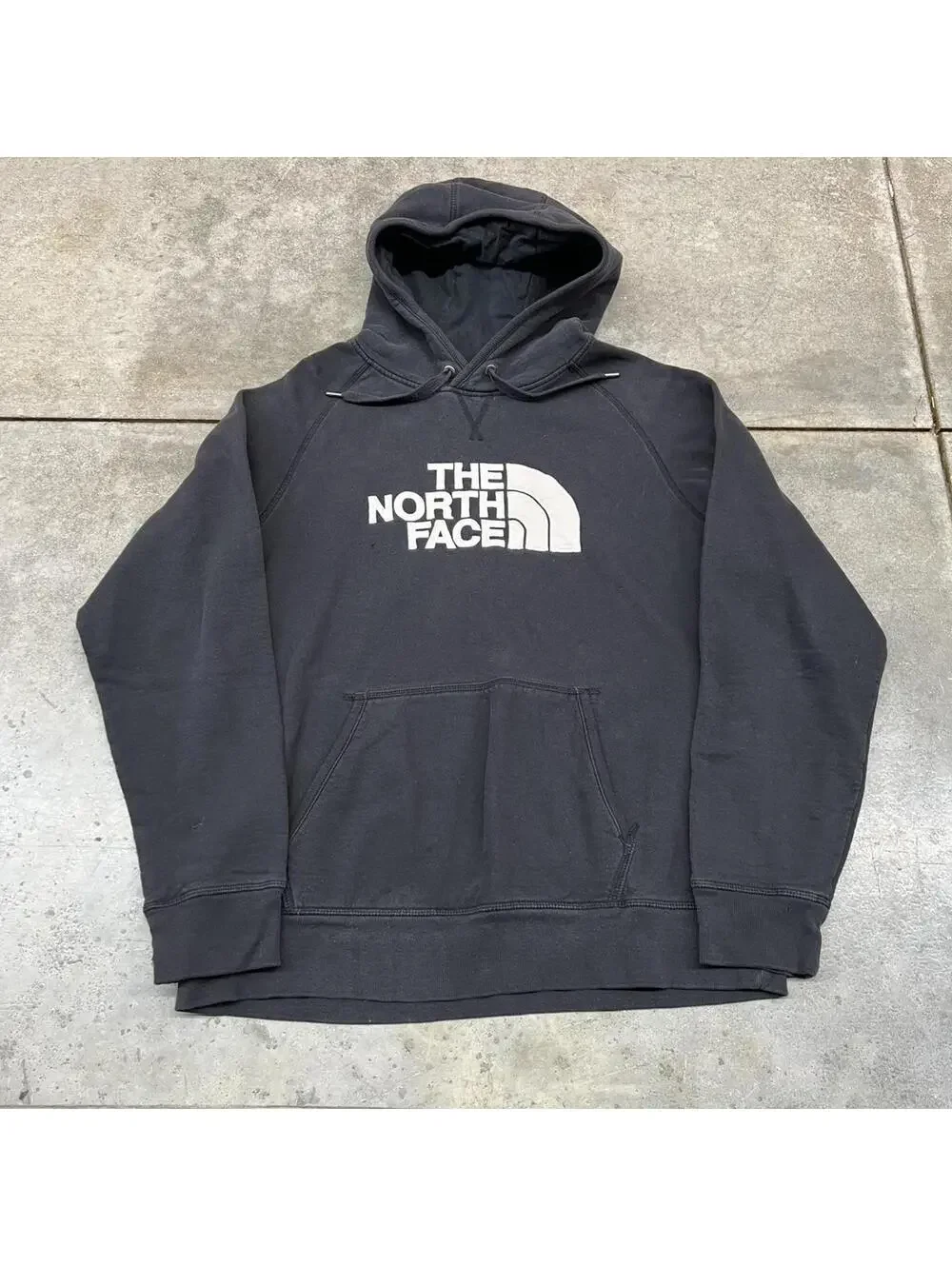 vintage the north face black spell out hoodie size large